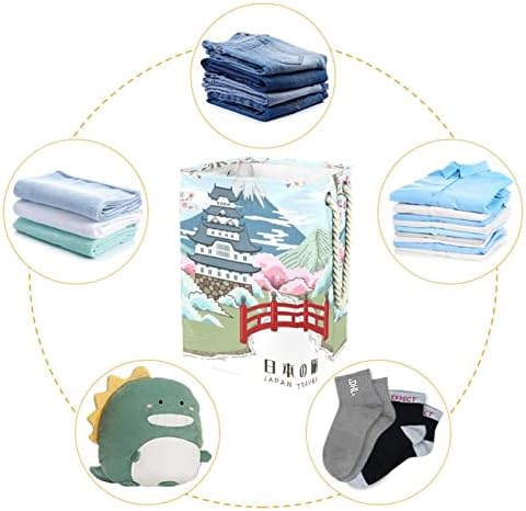 Перење Ја Попречува Јапонската Цреша Цвета Пејзаж Склопувачки Корпи За Перење Цврста Корпа За Перење Облека Организација За Складирање Бања