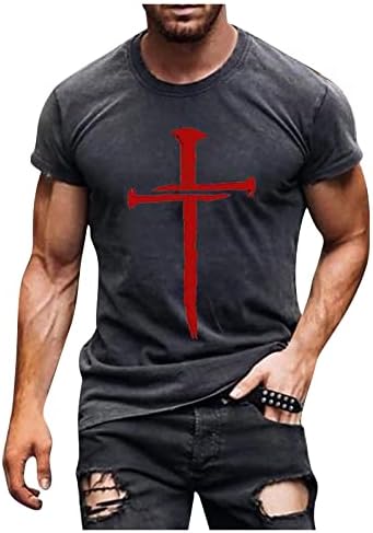 Маици за мажи Пак, машки улични мускули кратки ракави печати личност мода модна маица