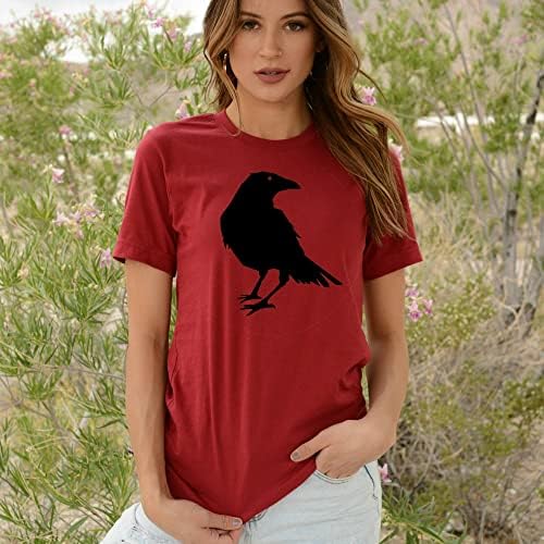 Прекрасна црна врана гавран маица за птици, птица Ноќта на вештерките, плашлив подарок за overубител на птици