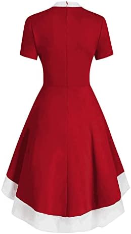 Жени од 1950 -тите ретро Божиќни фустани Одри Хепберн гроздобер стил Рокабили замав фустан симпатичен фустан за крпеница на крпеница