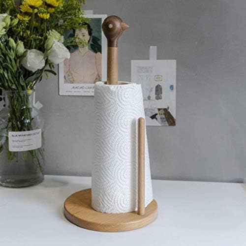 Дрвеник на дрвена тоалетна хартија WSZJJ - држач за дрвени хартиени крпи, countertop вертикално ткиво држач за решетки за хартија за