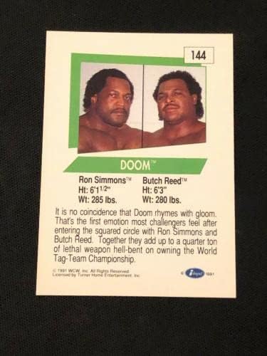 Рон Симонс и Буч Рид „Doom“ 1991 година Impel WCW Wrestling Потпишана автограмирана картичка - Автограмирани колеџ картички
