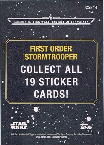 Војна на ѕвездите Патување Пораст Skywalker Налепница Картичка CS - 14 Прв Ред Stormtrooper