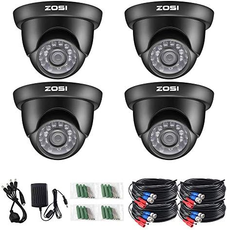 ЗОСИ 4 Пакет 720p Hd Tvi Безбедносна Камера За Надзор CCTV Dvr Систем со 65ft Ноќно Гледање Надворешни Внатрешни Домашни Безбедносни