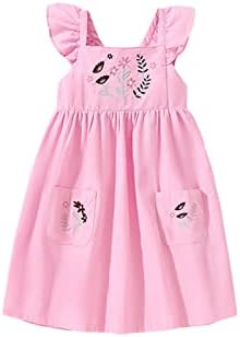 Девојки девојки Детско летање на ракави цветни отпечатоци летни плажа Сандерс забава фустани принцеза фустан руф фустан за девојче