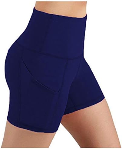 Менхонг дама цврста плус големина јога панталони истегнат џебни јога шорцеви со високи половини фитнес колк што работи јога панталони