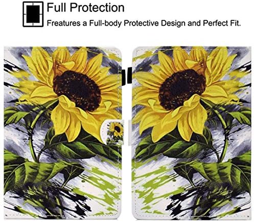 Универзален случај од 10 инчи, GSFY Pretty Folio Stand Protective Case со џеб за картички за iPad/Samsung/Kindle/Huawei/Lenovo/Android/Dragon