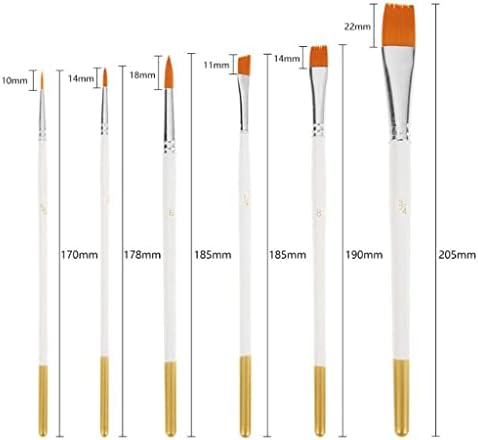BHVXW 6 најлонски четки за цртање на боја на коса DIY акварел масло акрилно сликарство за уметничко пенкало поставени материјали