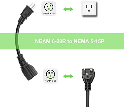 Wissenergy NEMA 5-15P до адаптерот NEMA 6-20R 0,7 кабел, приклучок за домаќинство 15A до адаптер 6-20R