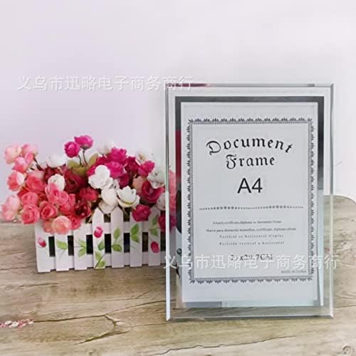 Creative Creative Crystal Glass Photo Frame Table A4 Фото рамка сертификат за фото рамка со фото рамка со фото сертификат со