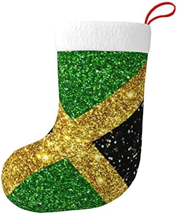 Божиќни чорапи на Аугенстер Сјај во Јамајка знаме горд двострано камин што виси чорапи