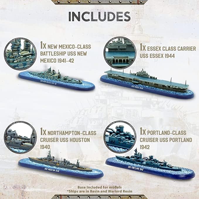 Воргами ја испорача победата на море - почетната игра на флотата на САД, поставена игра во борбени бродови - WW2 Минијатурен модел на