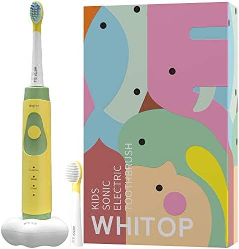 Whitop ED03 Електрична четка за заби од авокадо за деца што ја полнат Sonic електронски четки за заби, IPX8 водоотпорни, 3 режими безжично полнење автоматска четка за заби за ?