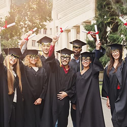 WELECOM 18 парчиња 2023 Дипломирање очила 2023 Сјај, фенси дипломиран дипломиран забави, очила Фото штанд, рамки, фенси хартија