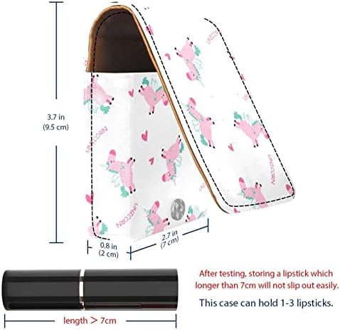 Орјукан Кармин Случај СО Огледало Симпатична Пренослива Торба За Шминка Козметичка Торбичка, Еднорог Цртан Филм Розова Прекрасна