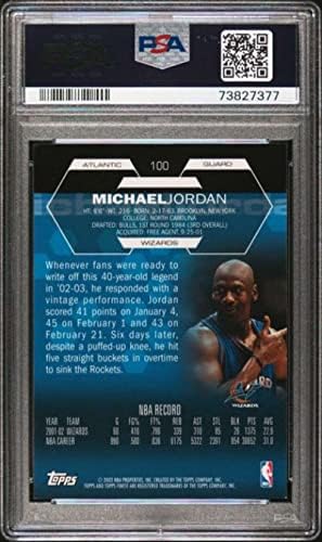 2002-03 Топс Најдобри 100 Мајкл Jordanордан Чикаго Булс ПСА 9