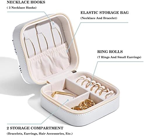 Кутија за накит за патувања во Javenproeqt, преносен мини накит за патувања, девојки прстени обетки ѓердани кутии за складирање на држачи -