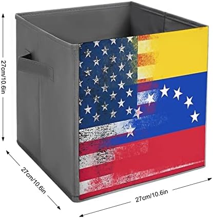 Знаме на Сад И Венецуела Стп Кожа Склопувачки Канти За Складирање Платно Коцка Организатор Кошница Со Рачки