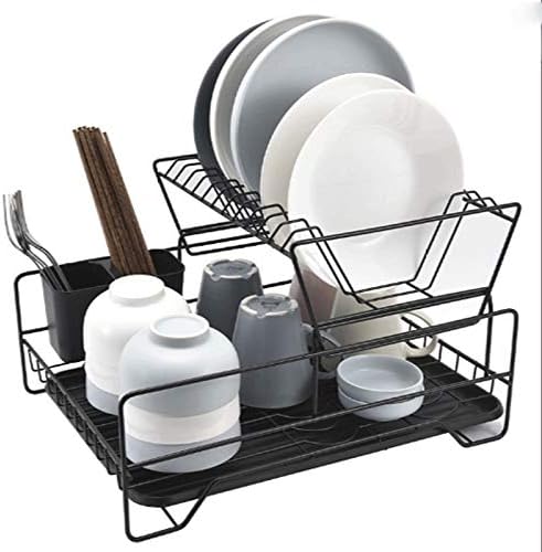Jahh 2 нивоата за преклопување на садот за садови со лента за капење и корпи за прибор за јадење