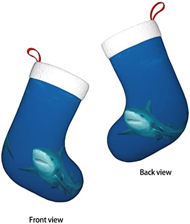 Аугенски Божиќни чорапи океански бранови ајкули двострани камиони што висат чорапи