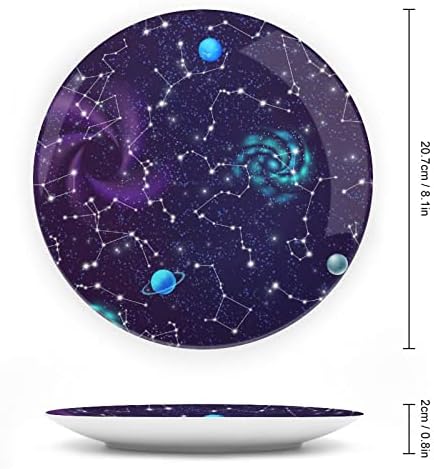 Вселенски спирални галаксии керамичка декоративна чинија со приказ на штанд што виси прилагодени годишнини свадбени празнични подароци за родители