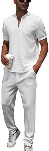 FZNHQL Модни машки тренерки 2 парчиња Обични атлетски облеки за џогирање кратки/долги ракави за патеки за мажи поставени