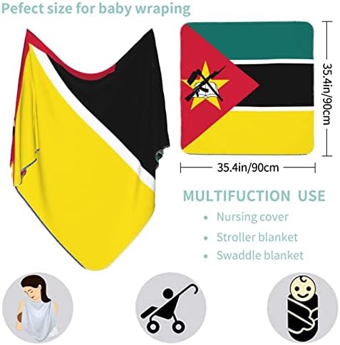 Знаме на бебето Мозамбик бебе што прима ќебе за обвивка за покривање на новороденчиња за новороденчиња