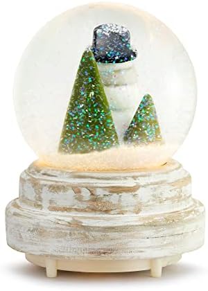 Демдако снежен ден снежен човек од снегман водеше 6 x 4,25 смола Музички снежен глобус игра разновидна Божиќна музика