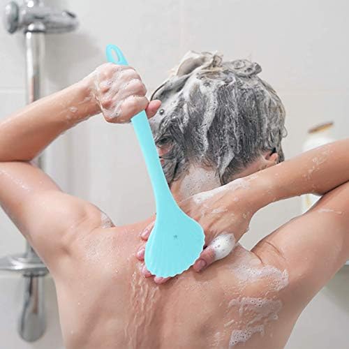 Fomiyes сина рачка чистач за туширање четки за миење садови за пластична целулит удобна форма на кожа со капење и жени чистење на грбот