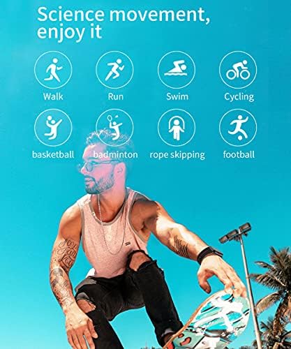 Acesport Fitness Tracker Smart Watch со монитор на отчукувањата на отчукувањата на срцевиот притисок Bluetooth повик Play Music Multer