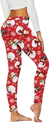 ЗДДО Божиќни јога панталони за жени, кревање на задник Божиќ Дедо Мраз за печатење на тренинзи за печатење хеланки