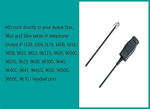 Слушалките за слушалки на Avaya HD со неговиот адаптер компатибилен со Avaya 1600, 9600, J100 серија IP телефони модел, плус 3,5 mm адаптер