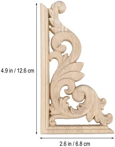 4 парчиња дрво врежан агол Онлеј Необоен Апликација Европски стил Врати за украсување Апликации за мебел, трим за обликување на агол