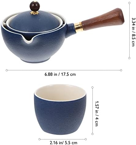 Среќно преносен шпорет Јапонски чајник чајник кинески стил кунг фу чај сет керамички чајник со странична рачка 360 ротација
