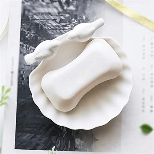 Ieasefzh сапун за сапун за туш керамички сапун одвод за одводнување бел порцелан пепел декор за бонбони сад за бања за бања за домаќинства