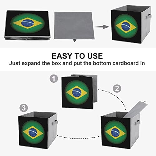 Бразилско Фудбалско Знаме Склопувачки Корпи За Складирање Коцки Организатор Трендовски Кутии За Складирање Ткаенини Вметнува Фиоки За