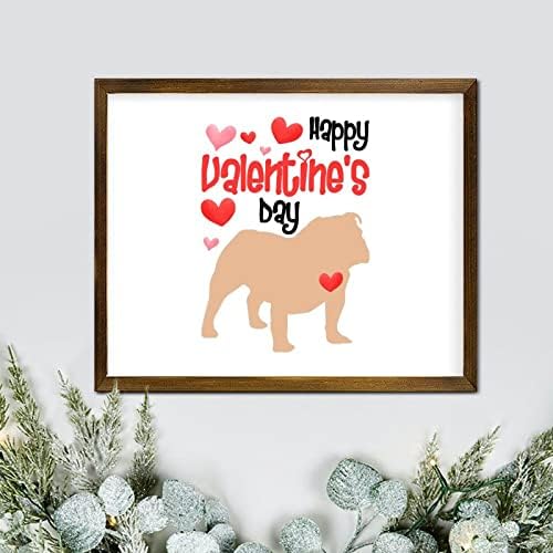 Среќен знак за домашно милениче за домашни миленици за домашни в Valentубезни црвени срцеви кучиња ретро wallид што виси уметнички