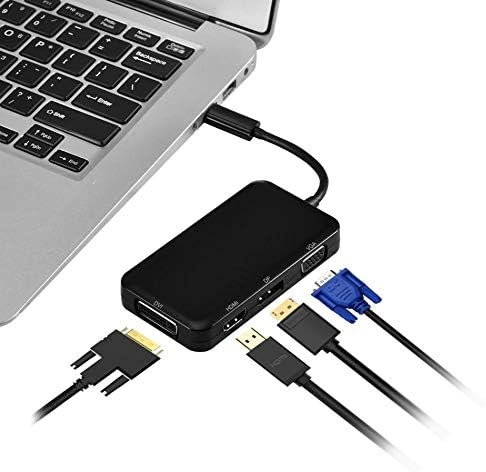 N/A 4-во-1 USB-C 3.1 тип C до HDMI DP DVI 4K VGA MultiPort Cable Adapter Converter