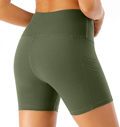 Congyeенски женски високи половини од јога со странични џебови, контрола на стомакот за фитнес тренингот што работи велосипед